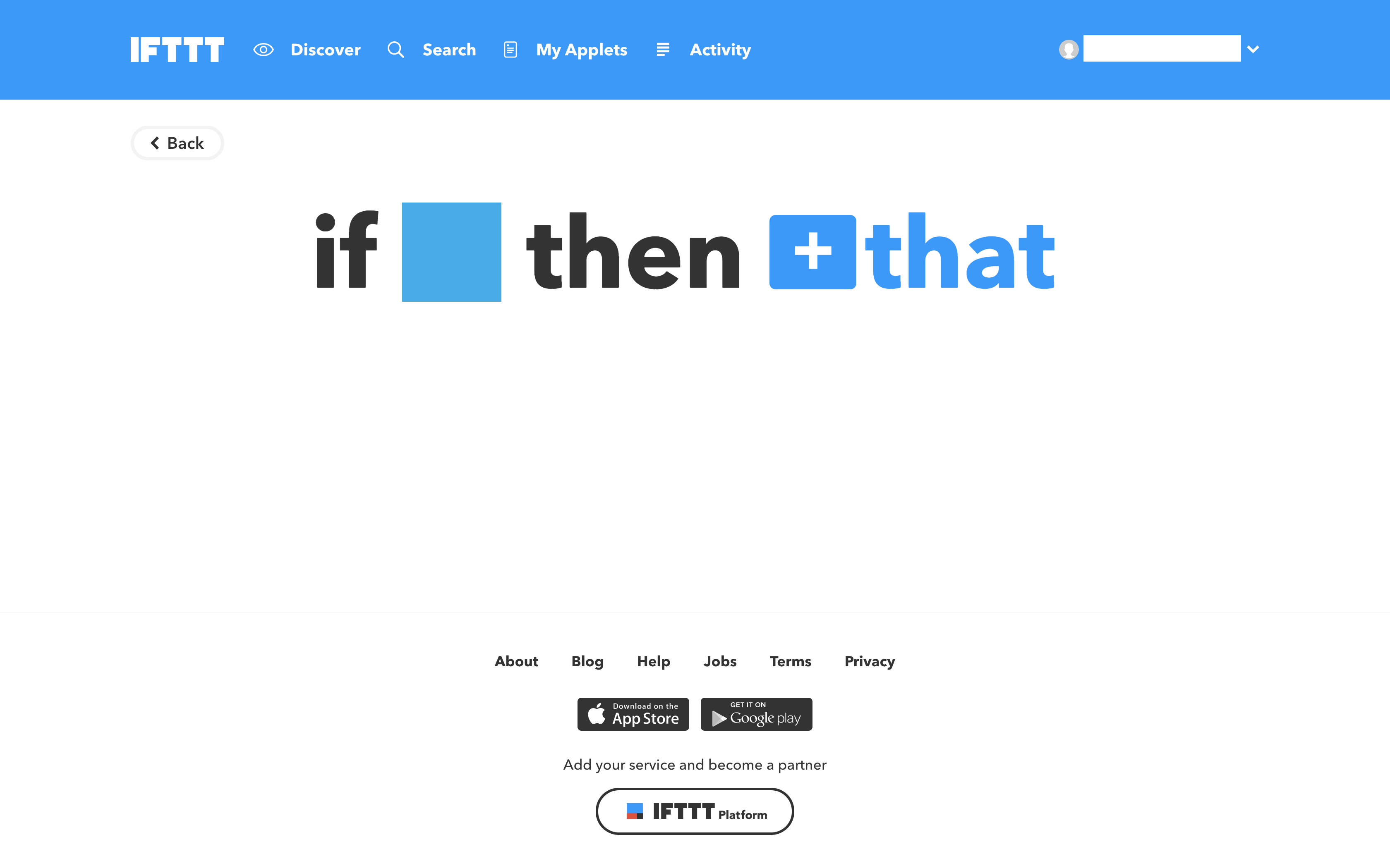 IFTTTの画面